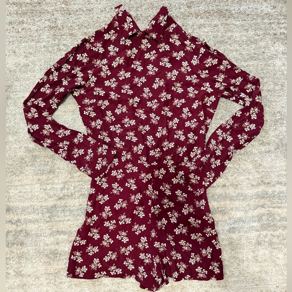 Reformation Floral Long-Sleeve Romper